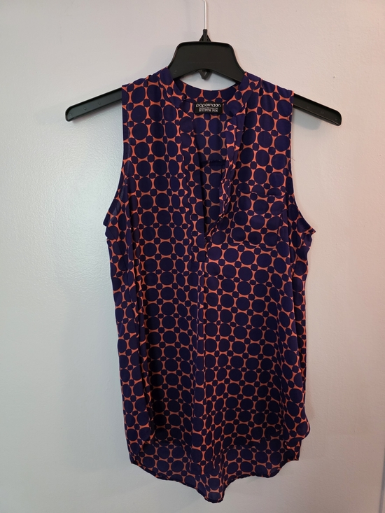 Papermoon Tops - Papermoon for Stitch Fix sleeveless blouse - Purple & Orange circle Design,SizeM